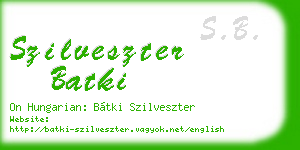 szilveszter batki business card